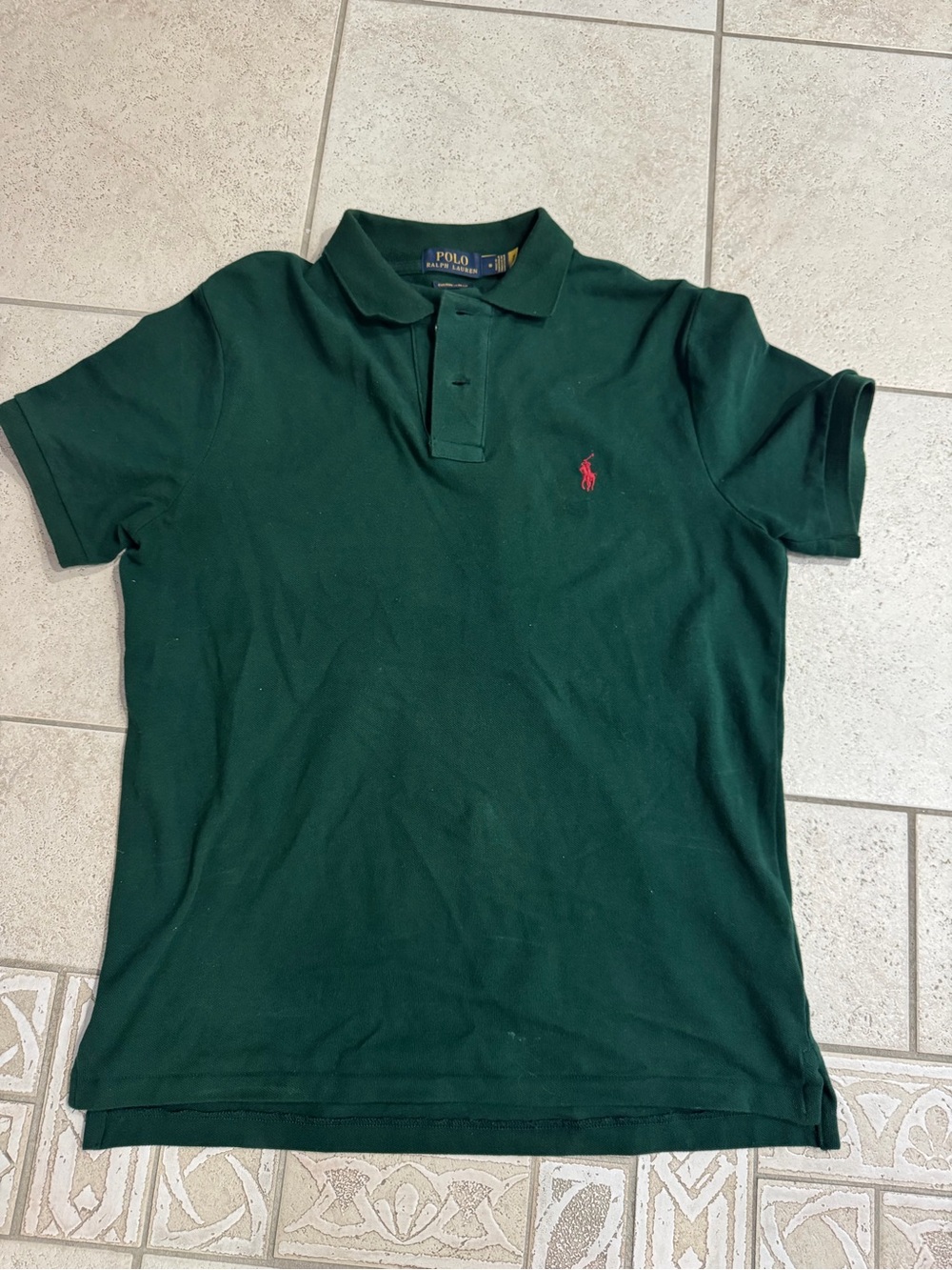 Polo Ralph Lauren - Forest Green Polo with Red Pony - Custom Slim Fit Medium